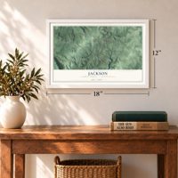 Jackson, Cambria County, Pennsylvania map, 12 x 18 inch print in a white frame in an entryway