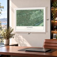 Jackson, Dauphin County, Pennsylvania map, 18 x 24 inch print in a white frame in a home office