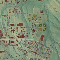 Second close-up of the map of Jackson, Georgia print showing more streets and buildings