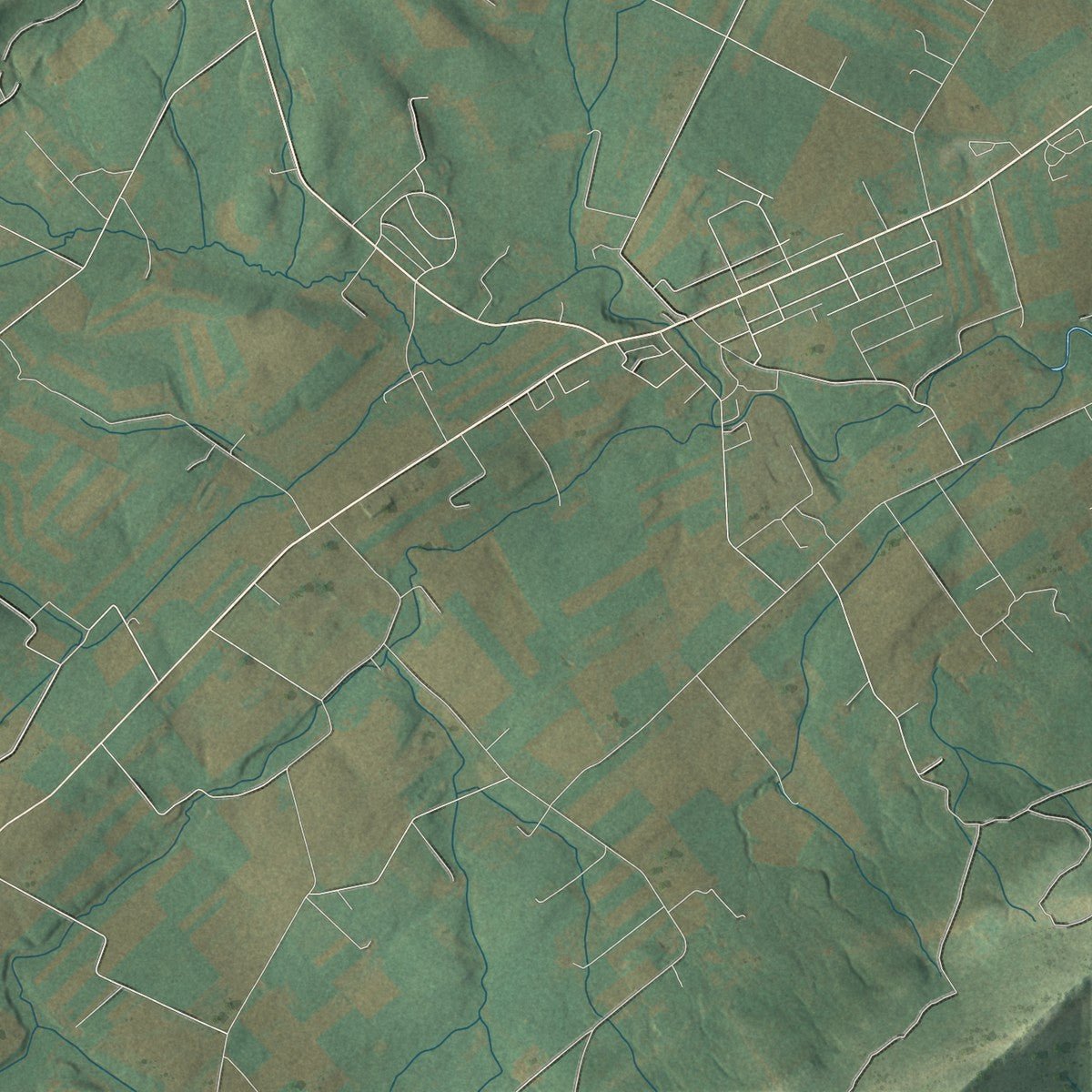 Second close-up of the map of Jackson, Huntingdon County, Pennsylvania print showing more streets and buildings