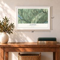 Jackson, Luzerne County, Pennsylvania map, 12 x 18 inch print in a white frame in an entryway