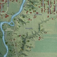 Second close-up of the map of Jackson, Minnesota print showing more streets and buildings
