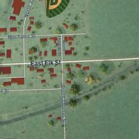 Second close-up of the map of Jackson, Nebraska print showing more streets and buildings