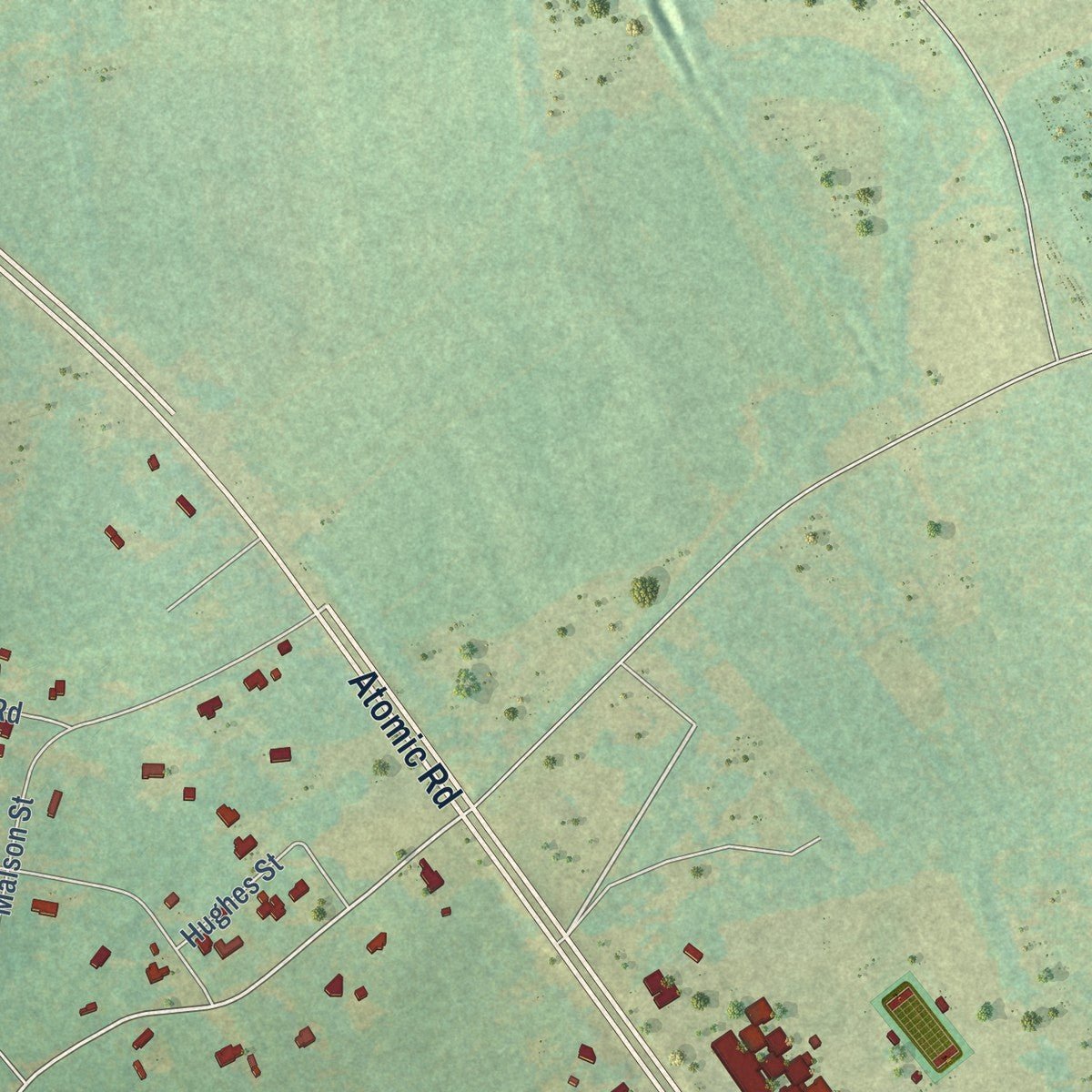 Second close-up of the map of Jackson, South Carolina print showing more streets and buildings