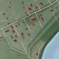 Second close-up of the map of Jacksonport, Arkansas print showing more streets and buildings