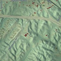 Second close-up of the map of Jacksons' Gap, Alabama print showing more streets and buildings