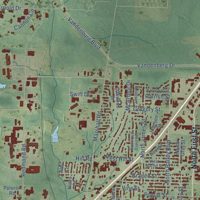 Second close-up of the map of Jacksonville, Arkansas print showing more streets and buildings