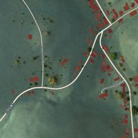 Second close-up of the map of Jacksonville, Vermont print showing more streets and buildings