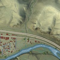 Second close-up of the map of James Town, Wyoming print showing more streets and buildings
