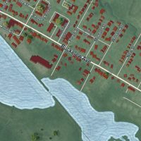 Second close-up of the map of Jamesburg, New Jersey print showing more streets and buildings
