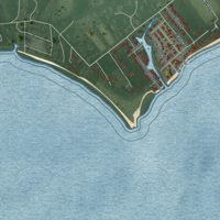 Second close-up of the map of Jamesport, New York print showing more streets and buildings
