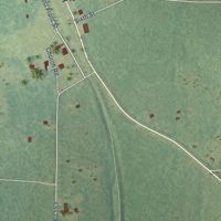 Second close-up of the map of Jamestown, Louisiana print showing more streets and buildings