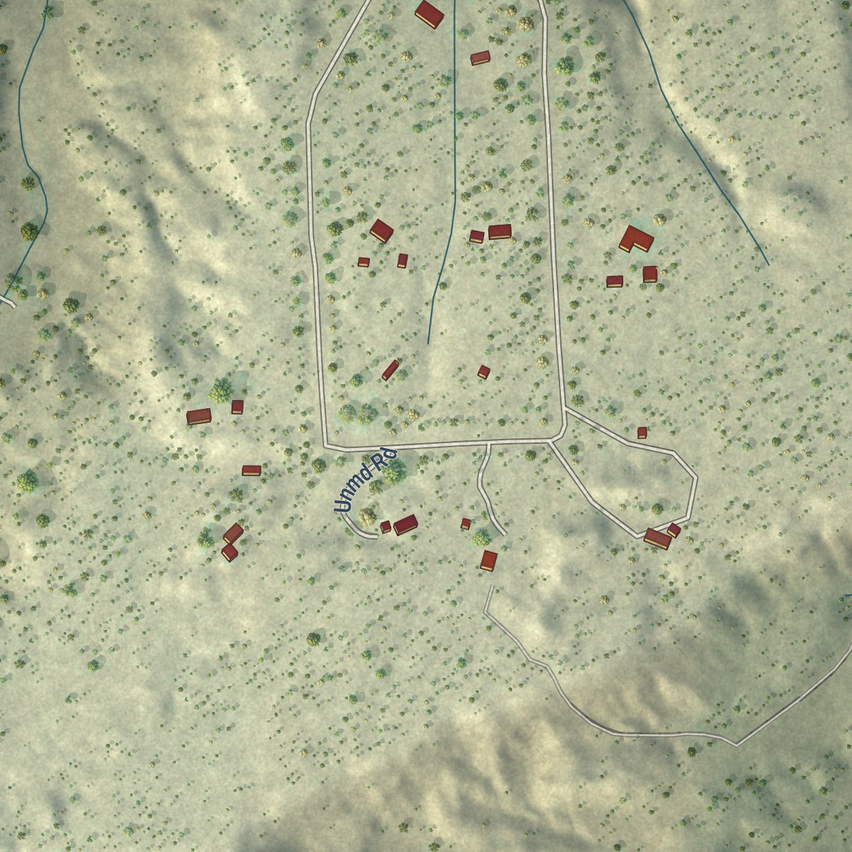 Second close-up of the map of Jamestown, New Mexico print showing more streets and buildings