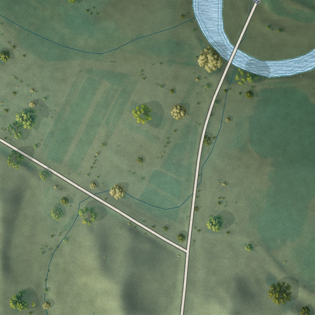 Second close-up of the map of Jamesville Colony, South Dakota print showing more streets and buildings