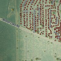 Second close-up of the map of Jan Phyl Village, Florida print showing more streets and buildings