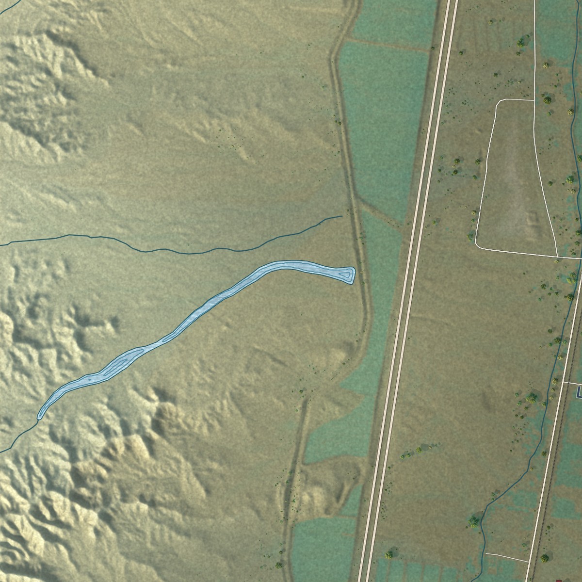 Second close-up of the map of Jarales, New Mexico print showing more streets and buildings