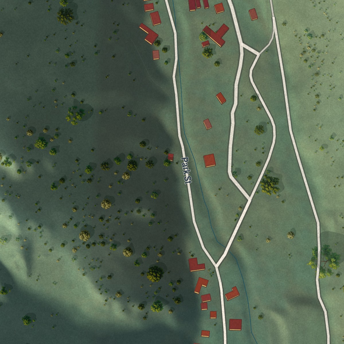 Second close-up of the map of Jarbidge, Nevada print showing more streets and buildings