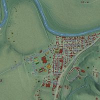 Second close-up of the map of Jasper, Ohio print showing more streets and buildings