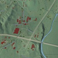 Second close-up of the map of Jasper, Tennessee print showing more streets and buildings