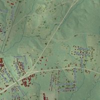 Second close-up of the map of Jasper, Texas print showing more streets and buildings