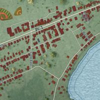 Second close-up of the map of Jauca, Puerto Rico print showing more streets and buildings
