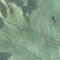 Close-up of the map of Jay, Vermont print showing terrain and local geography