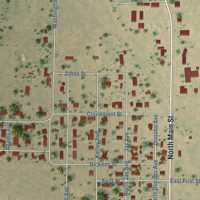 Second close-up of the map of Jayton, Texas print showing more streets and buildings