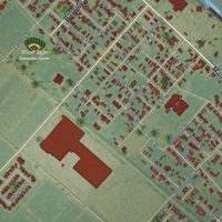 Second close-up of the map of Jeanerette, Louisiana print showing more streets and buildings
