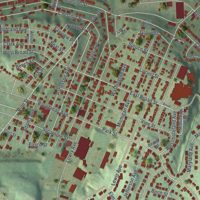 Second close-up of the map of Jeannette, Pennsylvania print showing more streets and buildings