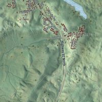 Second close-up of the map of Jefferson City, Tennessee print showing more streets and buildings