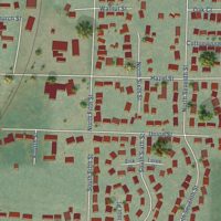 Second close-up of the map of Jefferson, Oregon print showing more streets and buildings