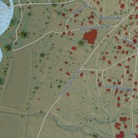 Second close-up of the map of Jemez Pueblo, New Mexico print showing more streets and buildings