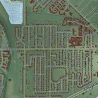Second close-up of the map of Jenison, Michigan print showing more streets and buildings