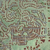 Second close-up of the map of Jensen Beach, Florida print showing more streets and buildings