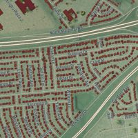 Second close-up of the map of Jericho, New York print showing more streets and buildings