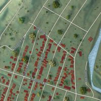 Second close-up of the map of Jermyn, Pennsylvania print showing more streets and buildings