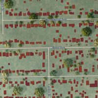 Second close-up of the map of Jerome, Illinois print showing more streets and buildings