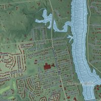 Second close-up of the map of Jerome, Ohio print showing more streets and buildings