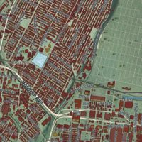 Second close-up of the map of Jersey City, New Jersey print showing more streets and buildings