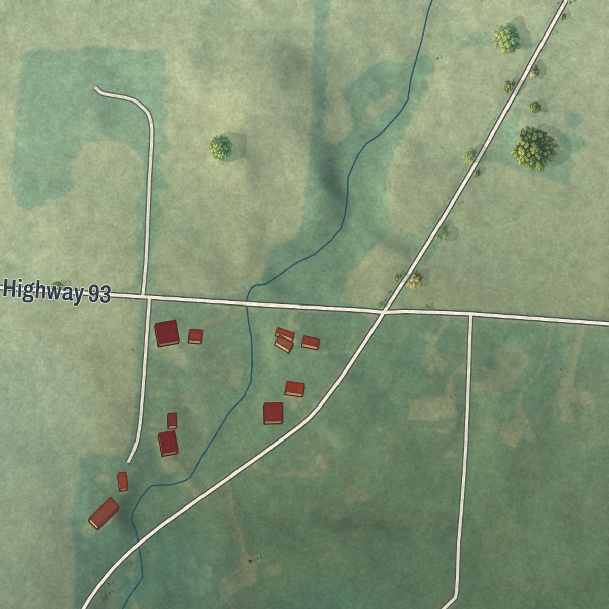 Second close-up of the map of Jersey, Ohio print showing more streets and buildings