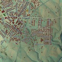 Second close-up of the map of Jessamine, Kentucky print showing more streets and buildings