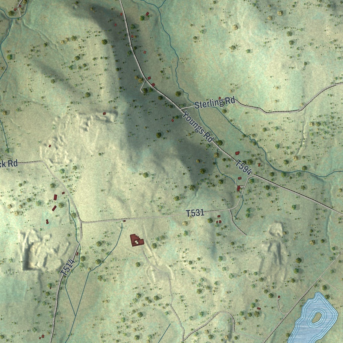 Second close-up of the map of Jessup, Susquehanna County, Pennsylvania print showing more streets and buildings