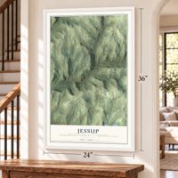 Jessup, Susquehanna County, Pennsylvania map, 24 x 36 inch print in a white frame by a staircase