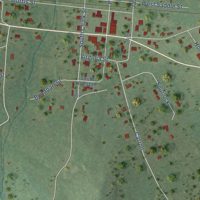 Second close-up of the map of Joaquin, Texas print showing more streets and buildings