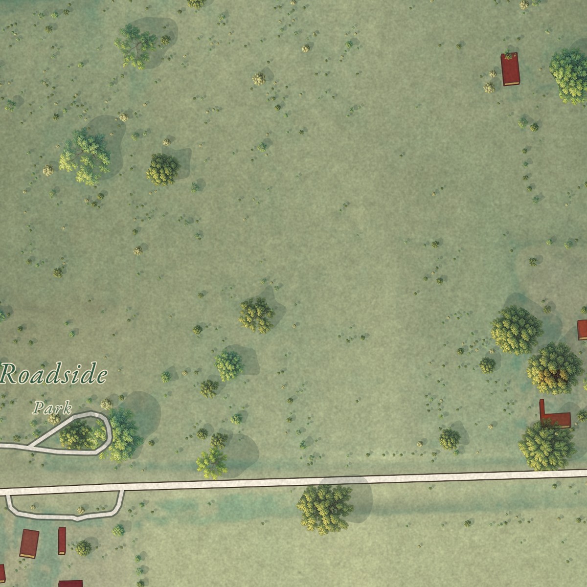 Second close-up of the map of Joes, Colorado print showing more streets and buildings