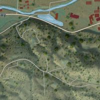Second close-up of the map of John Day, Oregon print showing more streets and buildings