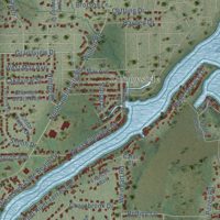 Second close-up of the map of Johnsburg, Illinois print showing more streets and buildings