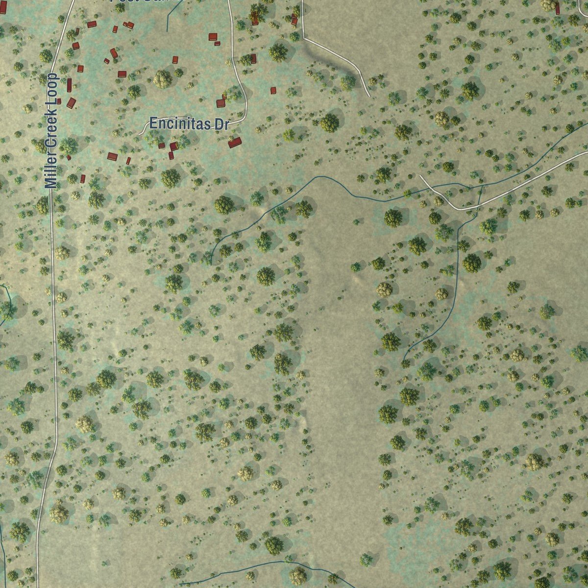 Second close-up of the map of Johnson City, Texas print showing more streets and buildings