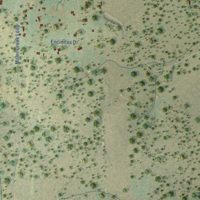 Second close-up of the map of Johnson City, Texas print showing more streets and buildings
