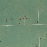 Second close-up of the map of Johnson Prairie, Oklahoma print showing more streets and buildings